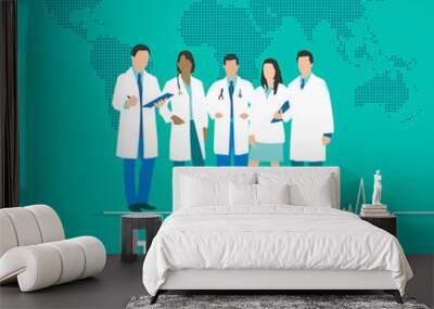 thank you healthcare worker illustration for social media, thank you healthcare worker hashtag Wall mural