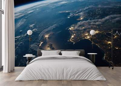 view of the earth from space background photo Wall mural