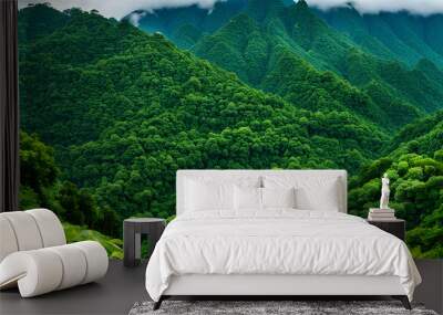 Nature's Majesty & History's Secrets! Rainforest beauty, mountain peaks, and ancient ruins - an epic adventure Wall mural