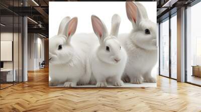 two rabbits on white background Wall mural