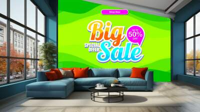 Sale banner template design. Vector illustration.EPS 10 Wall mural