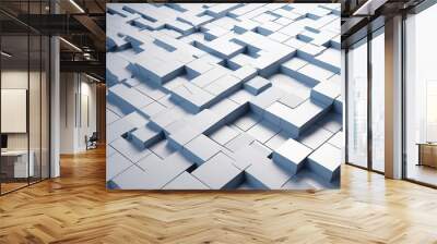 Abstract modern geometric white cube pattern design background Wall mural