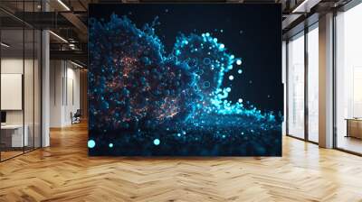 glowing particles wallpaper Abstract communication technology background Wall mural