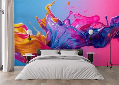 Abstract blotch shape. Liquid shape elements. Set of modern graphic elements. Fluid dynamical colored forms banner Wall mural