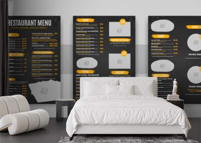 Elegant Food Menu Template, Restaurant cafe menu, template design, Set A4 menu editable vector format Wall mural