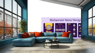 Modern Food Menu Template, Restaurant cafe menu, template design, Set A4 menu editable vector format Wall mural