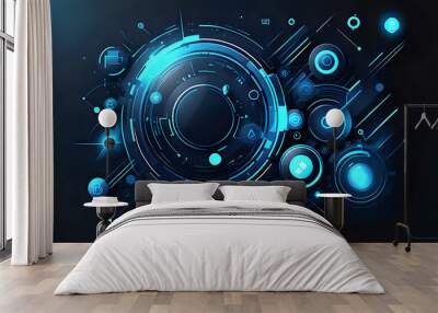 Abstract business communication technology digital innovation future tech data, internet concept abstract background desnig illustration.	 Wall mural