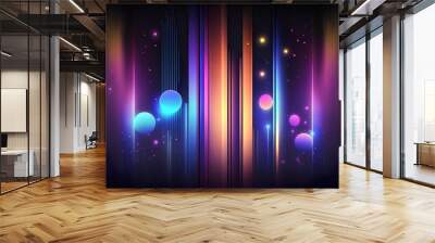 abstract background with lines and bokeh effect, vector illustration Wall mural