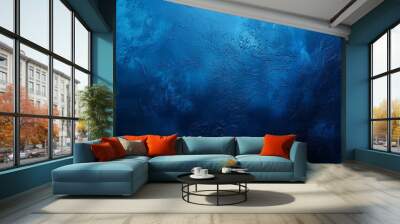 abstract blue gradient background creates a mesmerizing visual experience, with its seamless blend of deep indigo and ethereal cerulean hues, evoking a sense of technological sophistication and futur Wall mural