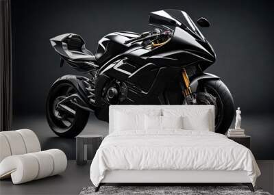 motorcycle on black background Wall mural