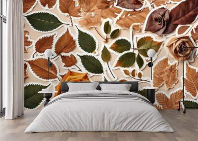 set of flowers Wall mural