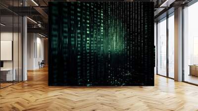 Binary code background, computer generated abstract background, 3d render Wall mural