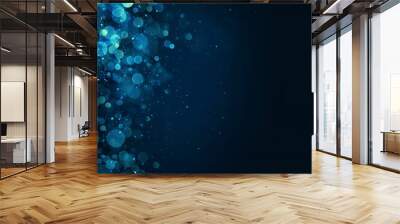 Abstract Blue Bokeh Background with Copy Space Wall mural