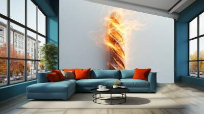 Freshly Baked Bread on Fire with Smoke Wall mural