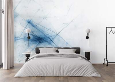 Abstract blue lines and shapes create a modern and artistic background, perfect for technology or design concepts. Wall mural