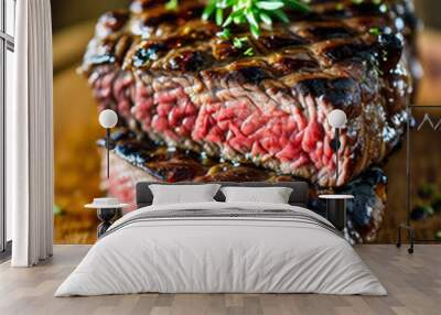 Juicy steak cooked to perfection Wall mural