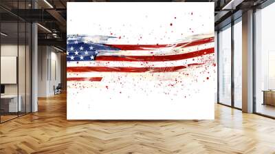 Grunge brush stroke of United States of America national flag Wall mural