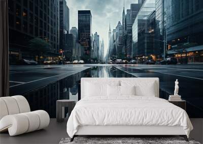 city night traffic building urban road architecture downtown  Wall mural