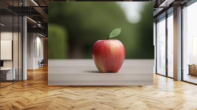 ripe red apple on a table Wall mural