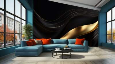 Gold and Black luxury background, Illustration Wall mural