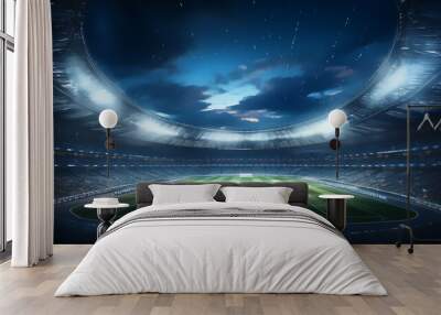 Luxury of football stadium isolation background, Illustration Wall mural