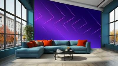 Abstract Background Featuring Blue Arrow Shapes on a Dark Purple Gradient, Representing a Technology and Business Concept in Flat Design. Wall mural