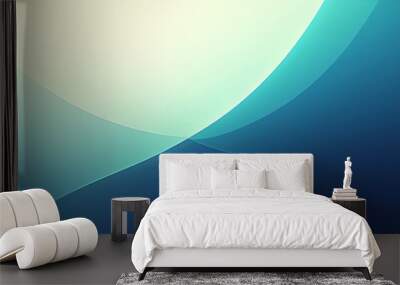 Blue to Green Gradient Background with wave Wall mural