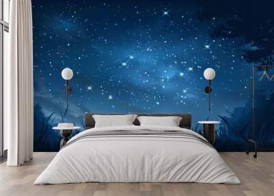 Starry night sky fully adorned with countless stars Wall mural