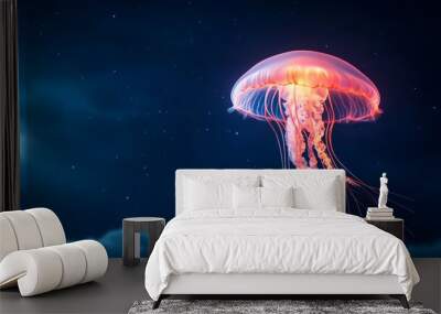 A night sky filled with giant jellyfish floating among the stars Wall mural