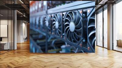 Bitcoin Mining Graphic Cards - Industrial Warehouse Wall mural