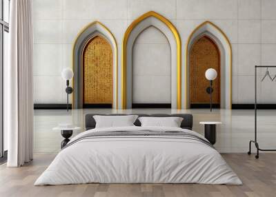 Islamic Arch with Golden Pattern Background Wall mural