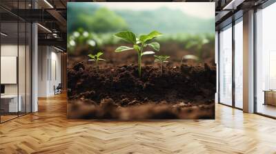 cultivated Coffee vegetable field earth day concept Wall mural