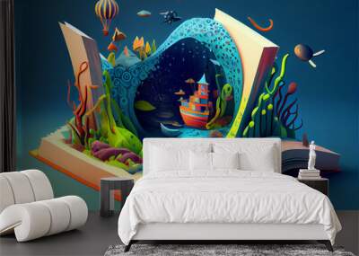 Kid book imagination. Generate Ai. Wall mural