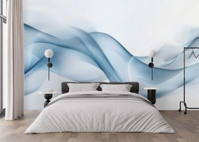 A professional business banner in soft blue and white with clean, abstract waves, designed for business presentations and corporate branding. Wall mural