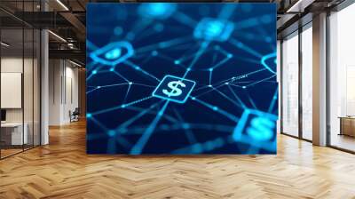 Financial system overview showing the interconnectedness of commerce and economy, Economic, System Financial Commerce Wall mural