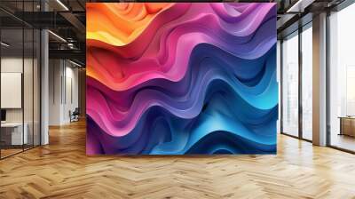 Vibrant Abstract Colorful Gradient Waves Background with Flowing Design Elements Wall mural