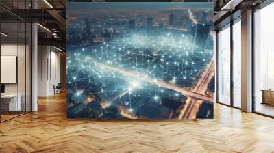 5G network, Wireless technology, Communication. Generative AI. Wall mural