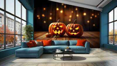 2 pumpkins Wall mural