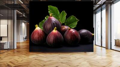 Figs on a dark background. Generative AI Wall mural