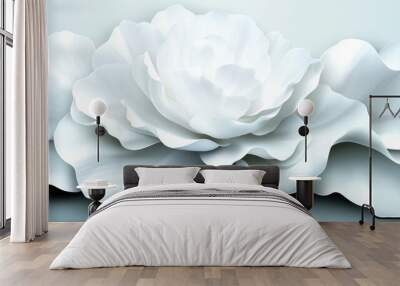 White Floral Abstract Background Wall mural