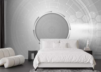  Abstract technology grey digital background Wall mural