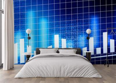  Finance data blue concept  Wall mural