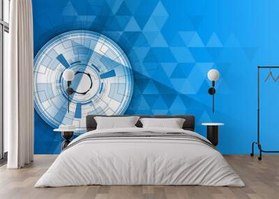 blue modern technology electric abstract background Wall mural