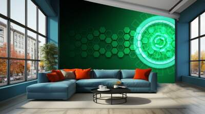 green abstract background tech sci fi innovation pattern design Wall mural