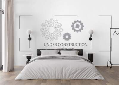 Under construction simple sign on grey background Wall mural