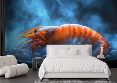 Steaming Fresh Shrimp in a Pan Wall mural