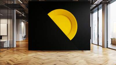 Clean and minimalist yellow color design with black background Wall mural