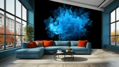 blue smoke on black Wall mural