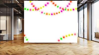 PNG colorful neon string lights for new year and Christmas, 2023 new year decoration transparent design element Wall mural