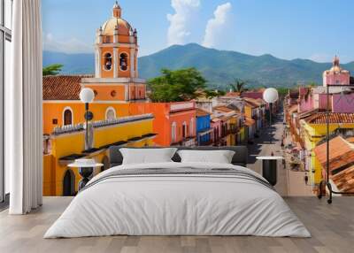 Colonial Cathedral of Comayagua: Stunning View of Historic Architecture in Downtown Honduras (aspect ratio included): Generative AI Wall mural